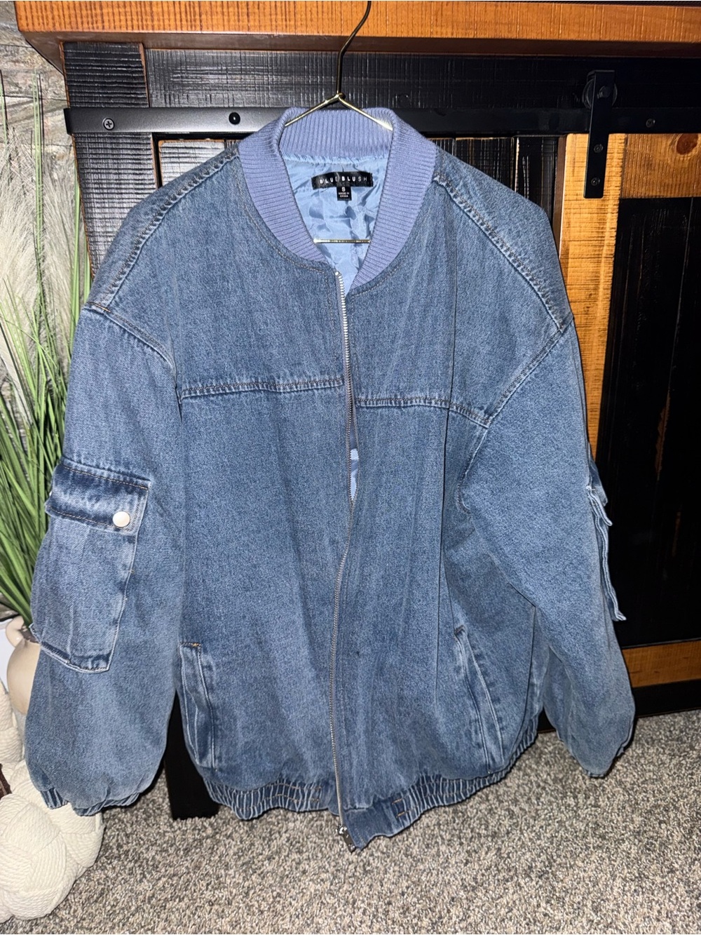 Unbranded Women's Denim Bomber Jacket in Light Blue